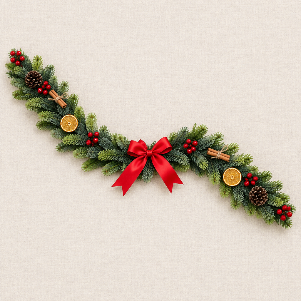 Süslemeleriyle garland